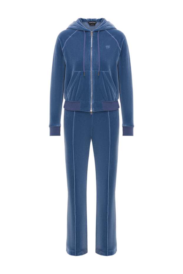 Tom Ford әйелдерге арналған көк түсті барқыт спорттық костюм 192612 - фото 1