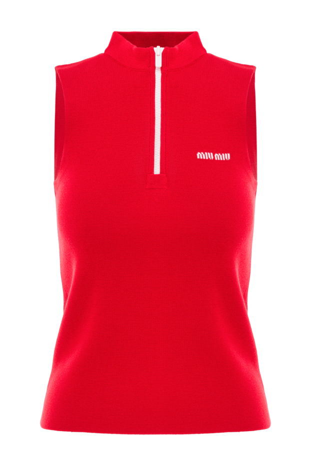 Miu Miu red wool vest with a zipper 192624 - photo 1