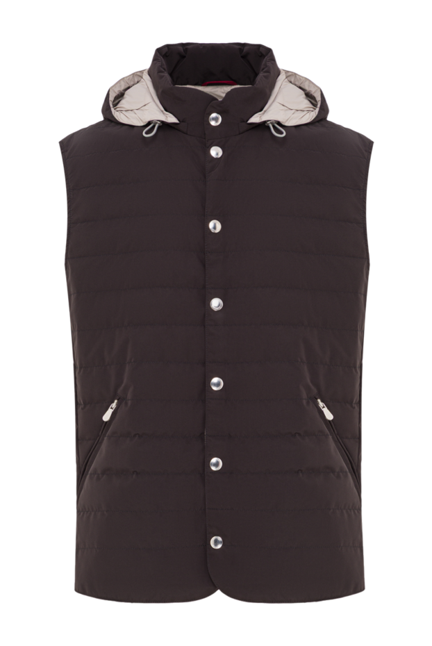 Brunello Cucinelli men's quilted down vest with a detachable drawstring hood 192648 - photo 1