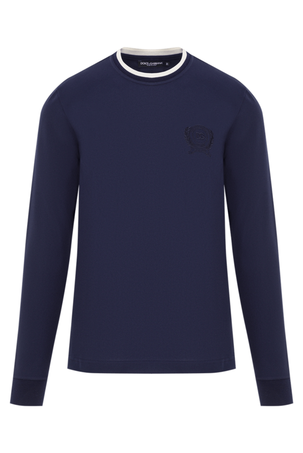 Blue sweatshirt with a layered effect and logo - photo 1