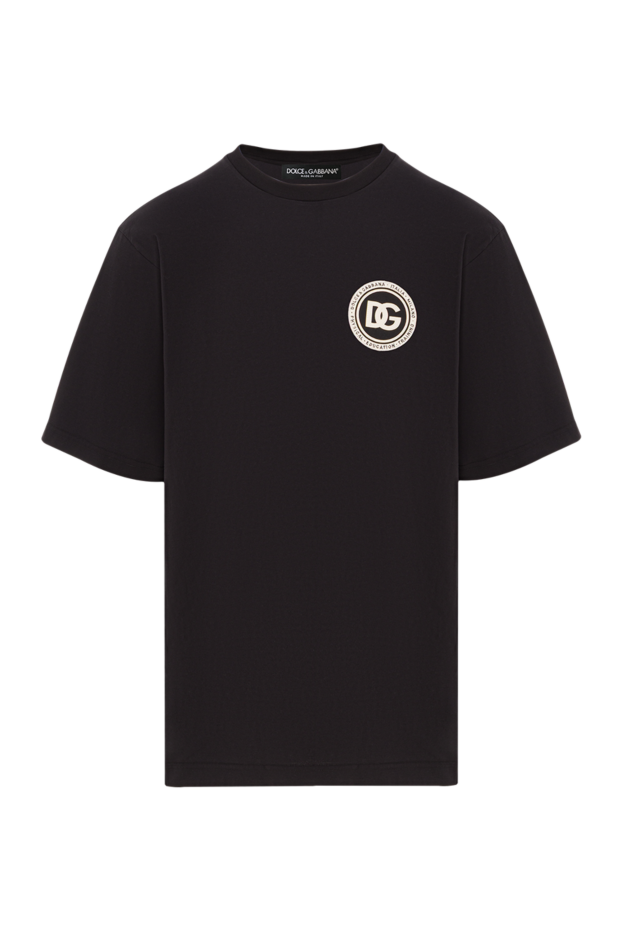 Dolce & Gabbana black men's jersey t-shirt with applique 192657 - photo 1