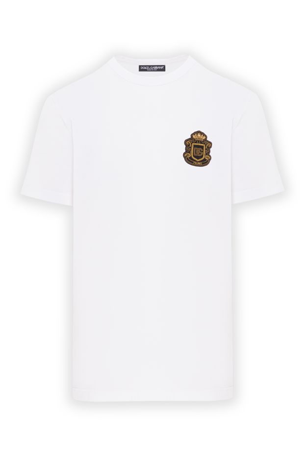Dolce & Gabbana white men's jersey t-shirt with applique 192658 - photo 1