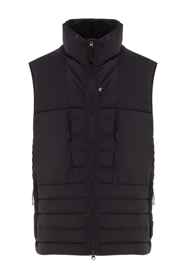 Stone Island легкий мужской пуховый жилет из нейлона черного цвета с двусторонней молнией 192693 - фото 1