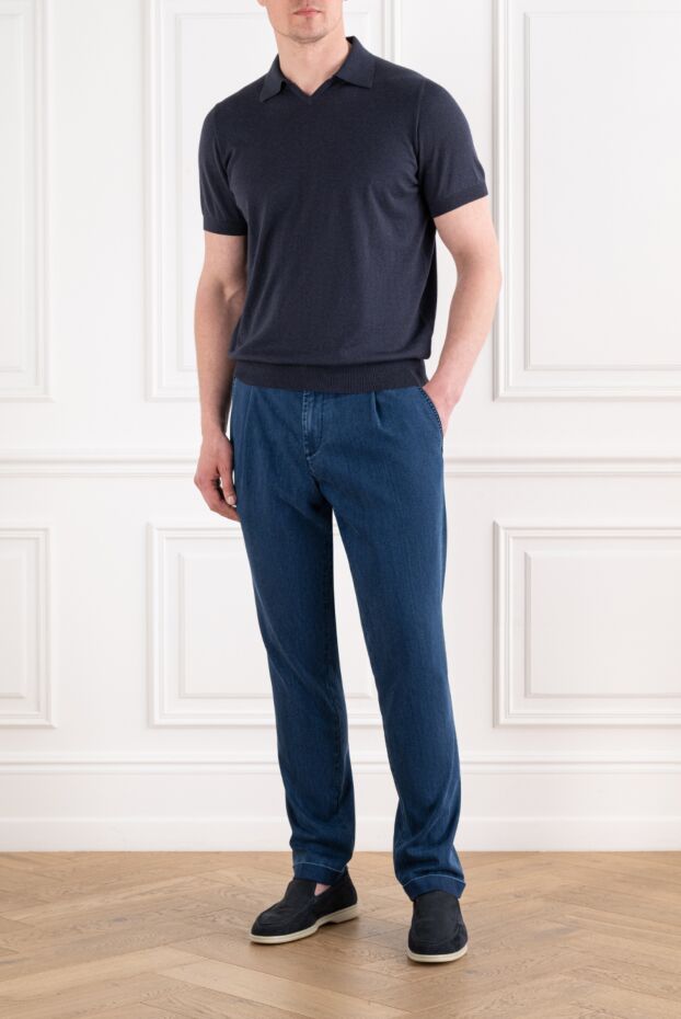 Scissor Scriptor blue jeans with a soft drawstring waistband and pleats 192712 - photo 2