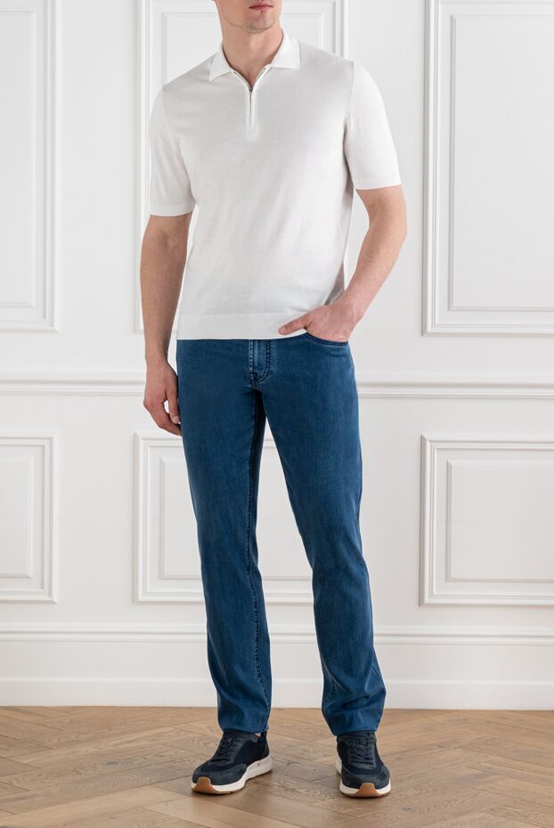 Scissor Scriptor blue skinny jeans with a leather patch 192716 - photo 2