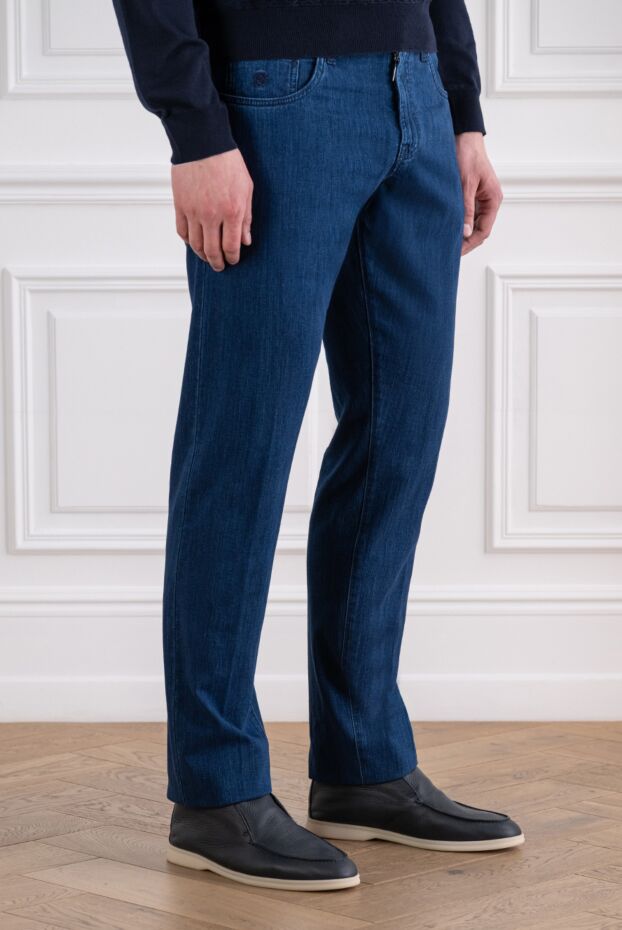 Scissor Scriptor blue textured jeans with a crocodile patch 192719 - photo 3