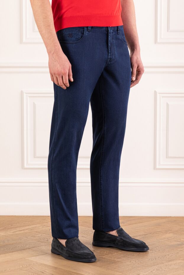 Scissor Scriptor men's dark blue jeans with a simple design 192724 - photo 3