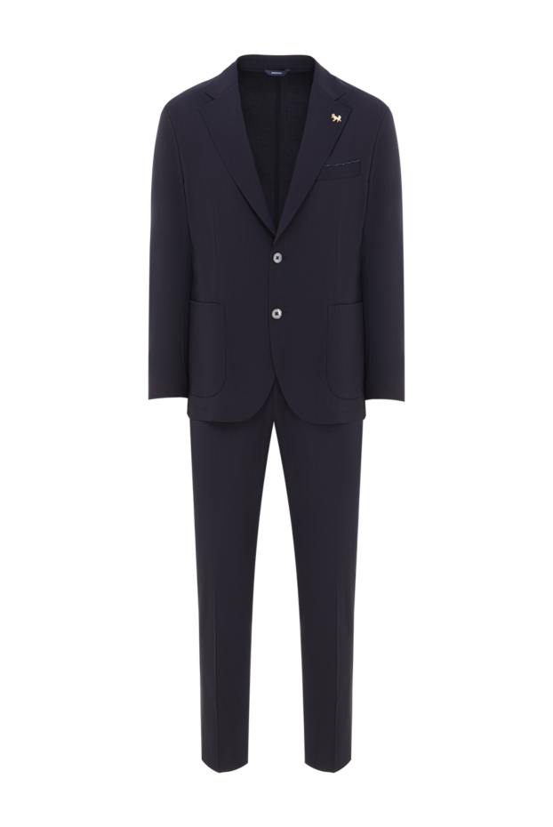 Tombolini men's single-breasted wool suit in deep navy blue 192734 - photo 1