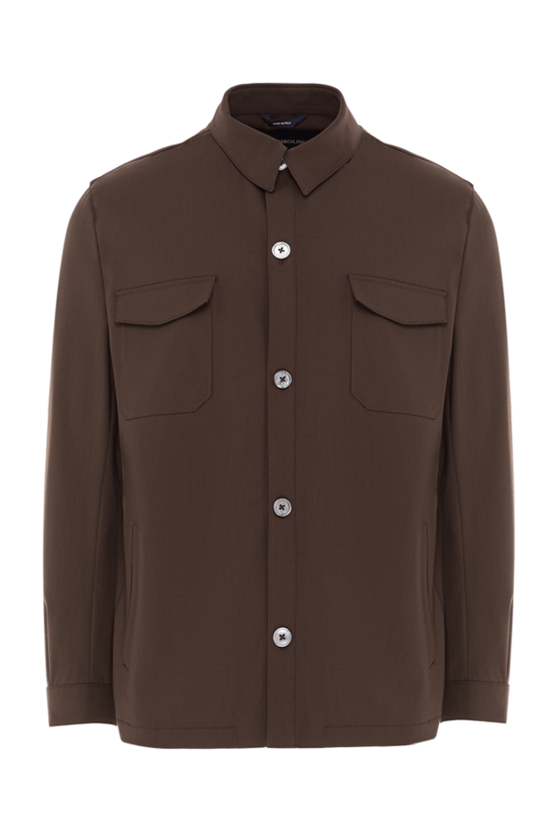 Tombolini brown men's shirt jacket with patch chest pockets 192743 - photo 1