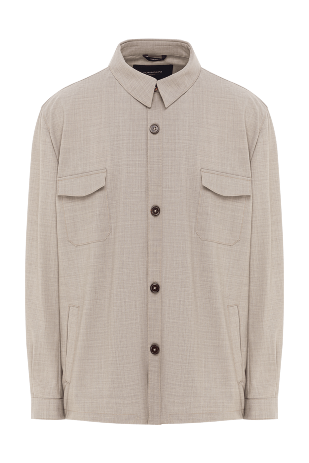 Tombolini men's beige overshort shirt jacket with patch pockets 192745 - photo 1