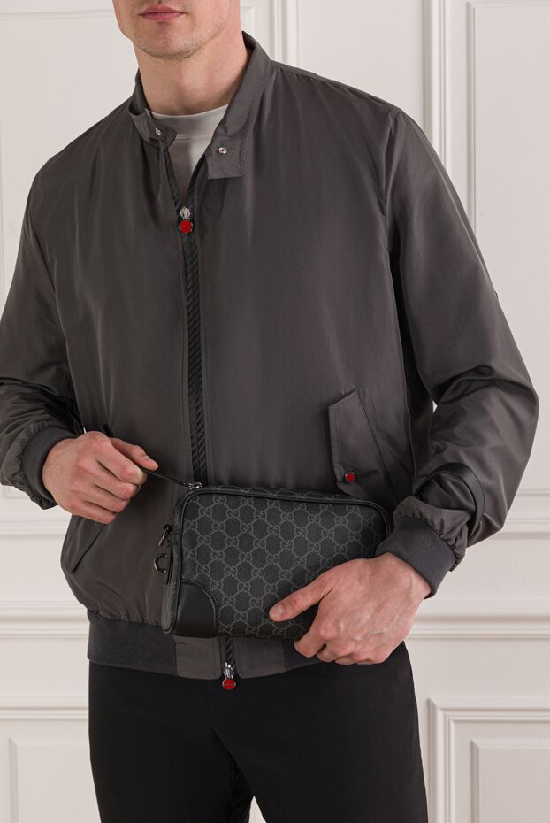 Gucci қара түсті кішкентай gg монограммалы матадан жасалған иық сөмкесі 192766 - фото 2