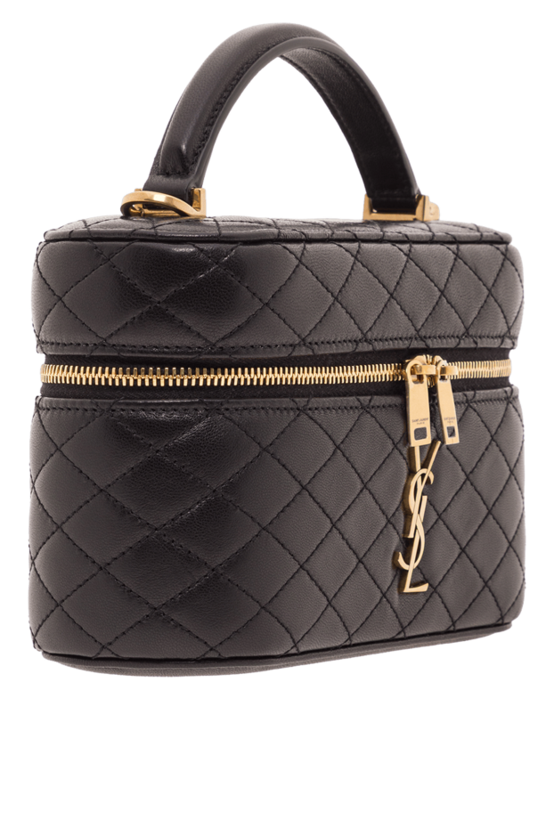 Saint Laurent гауһармен безендірілген gaby косметикалық сөмкесі, қара түсті 192793 - фото 3