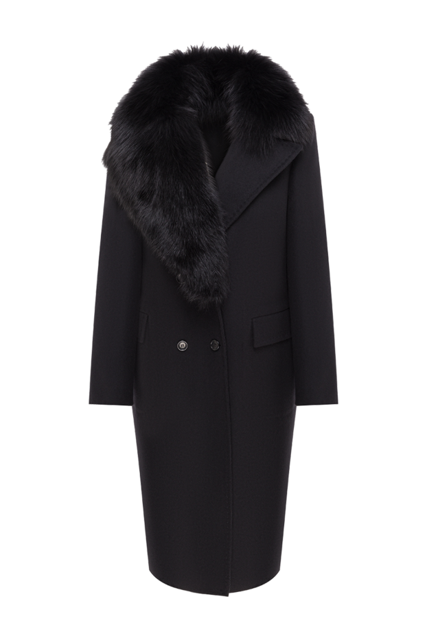 Ermanno Scervino black coat with a detachable fur collar 192798 - photo 1