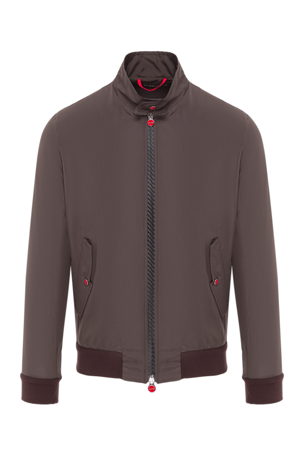 Kiton men's brown bomber jacket with a stand-up collar 192801 - photo 1