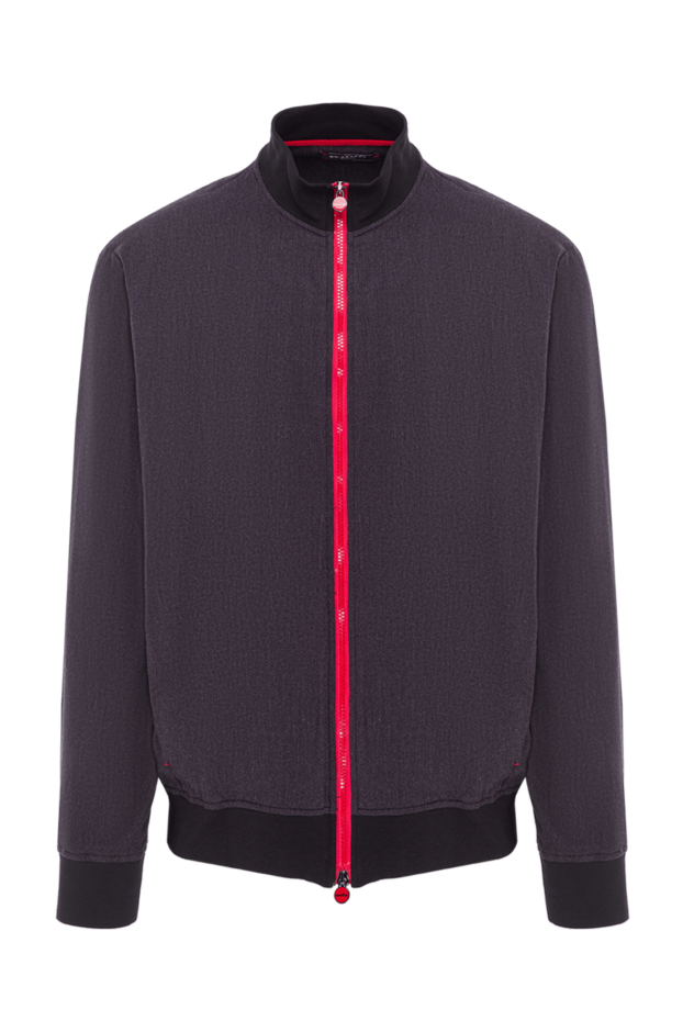Kiton dark grey men's bomber jacket with red zipper 192807 - photo 1