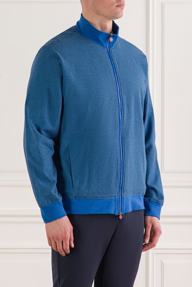 Kiton premium blue zip-up jersey jacket 192810 - photo 3