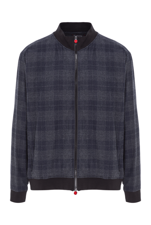 Kiton ерлерге арналған қою көк түсті тоқылған бомбер күртеше 192814 - фото 1