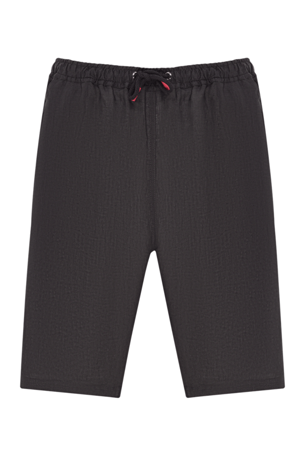 Kiton серпімді баулы белбеуі бар қара зығыр шорт 192817 - фото 1