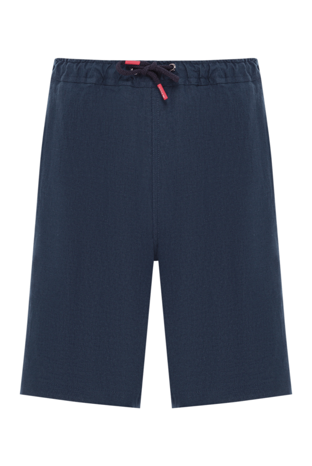 Kiton серпімді баулы белбеуі бар көк зығыр шорт 192818 - фото 1