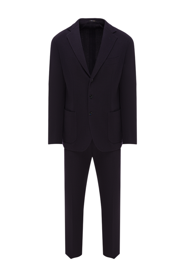 Kired men's classic dark blue suit made of wool and cashmere 192831 - photo 1