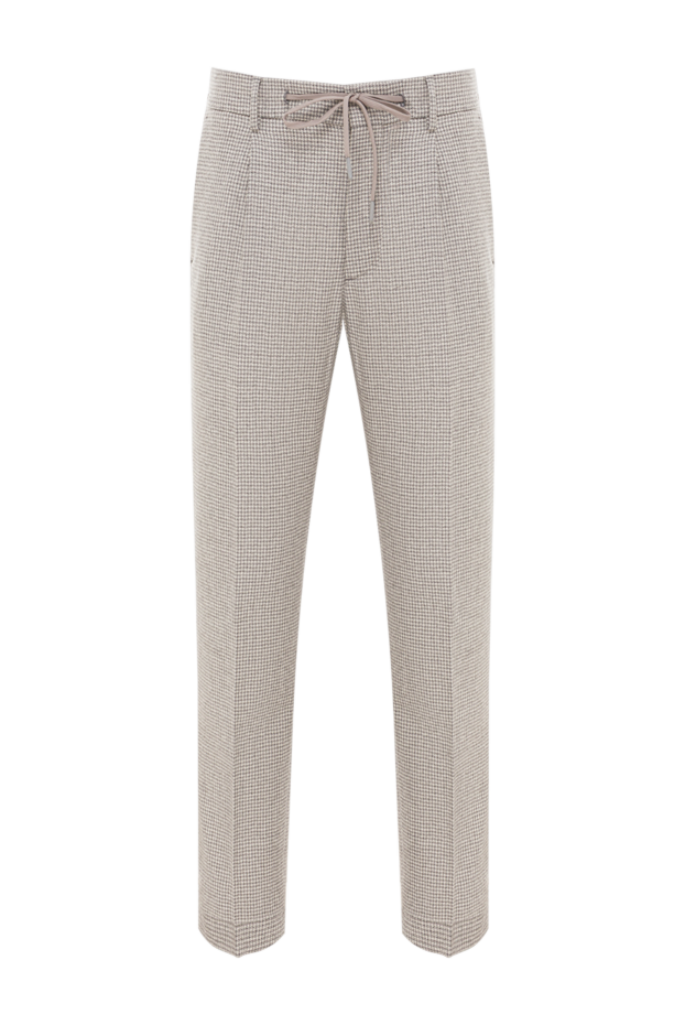 Berwich men's grey checked wool trousers with pleats 192839 - photo 1