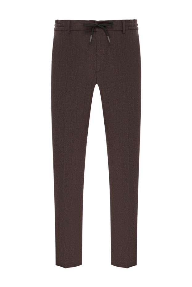 Berwich classic wool trousers with elastic waistband and drawstring in brown 192844 - photo 1