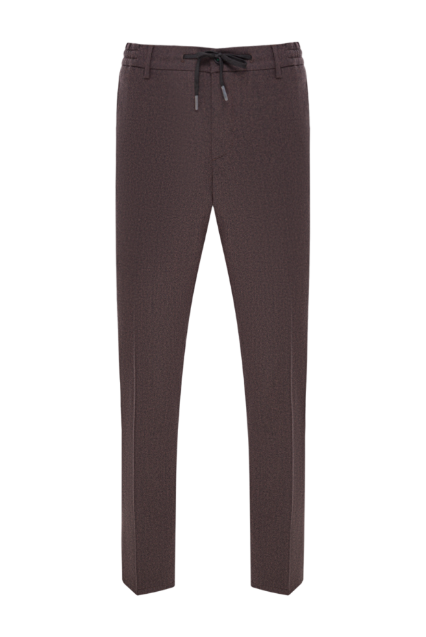 Berwich men's brown wool trousers with elastic waistband 192845 - photo 1