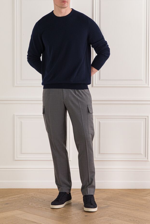 Berwich men's gray drawstring cargo pants 192851 - photo 2