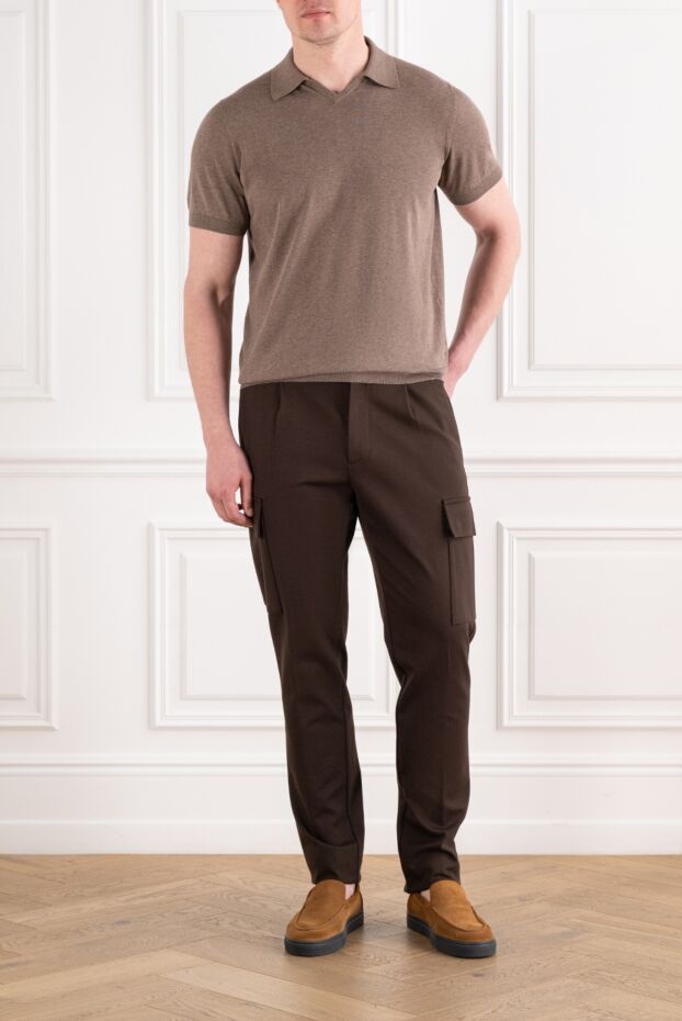 Berwich men's brown viscose cargo pants 192865 - photo 2