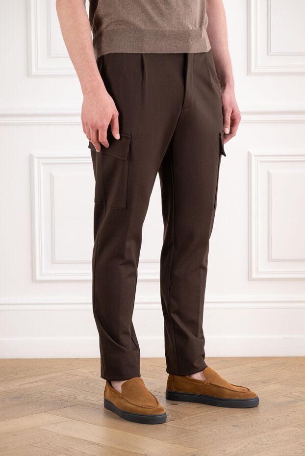 Berwich men's brown viscose cargo pants 192865 - photo 3
