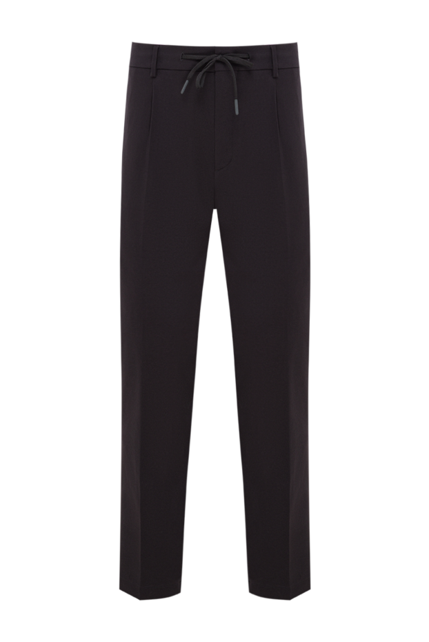 Berwich men's black trousers with neat pleats and an adjustable drawstring 192867 - photo 1