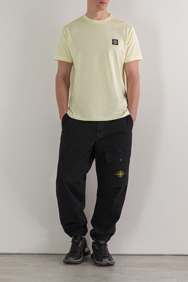 Stone Island черные брюки-карго из органического хлопка с эластичными манжетами 192911 - фото 2