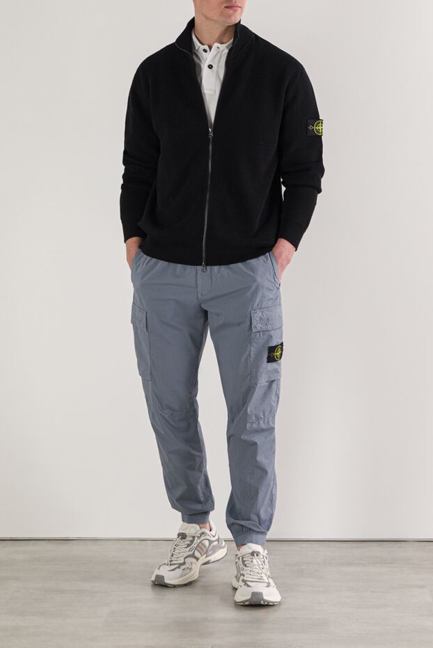 Zip-up cardigan in soft ribbed organic cotton - photo 2