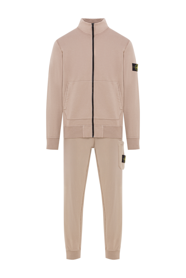 Stone Island бүйір қалталары бар бежевый мақта-матадан жасалған спорттық костюм 192954 - фото 1