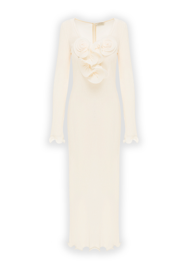 Magda Butrym white maxi dress with long sleeves and floral appliques 192998 - photo 1