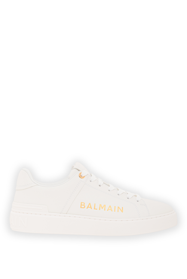 Balmain ақ түсті b-court баспасы бар бұзау терісінен жасалған кроссовкалар 192999 - фото 1