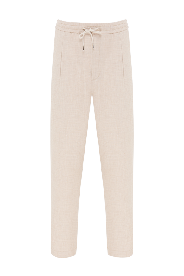 Jacob Cohen men's beige trousers with slit back pockets and a distinctive leather patch 193023 - photo 1