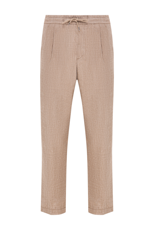 Jacob Cohen men's brown trousers with slit back pockets and a distinctive leather patch 193024 - photo 1