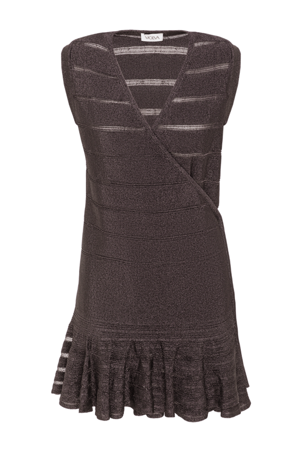 Moeva menton black metallic sheer jersey mini dress with v-neck 193030 - photo 1