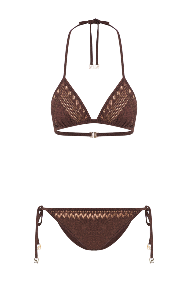 Moeva separate brown swimsuit-bikini isola with openwork knitting 193044 - photo 1