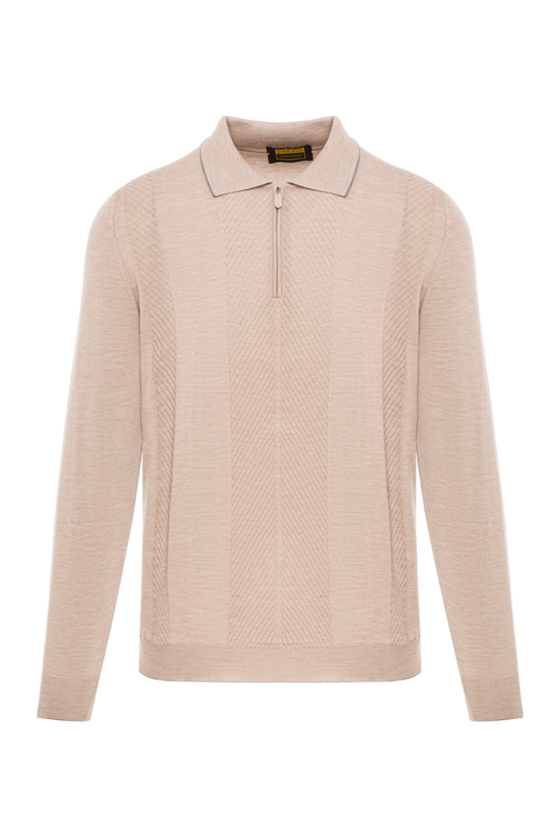Svevo men's beige knitted long sleeve polo shirt 193056 - photo 1