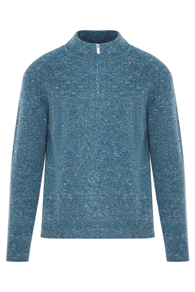 Svevo blue and green troyer in soft jersey with a melange effect 193062 - photo 1