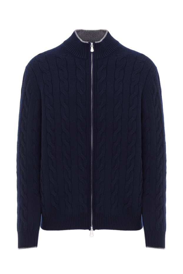 Gran Sasso blue men's zip-up cardigan made of soft cashmere 193071 - photo 1