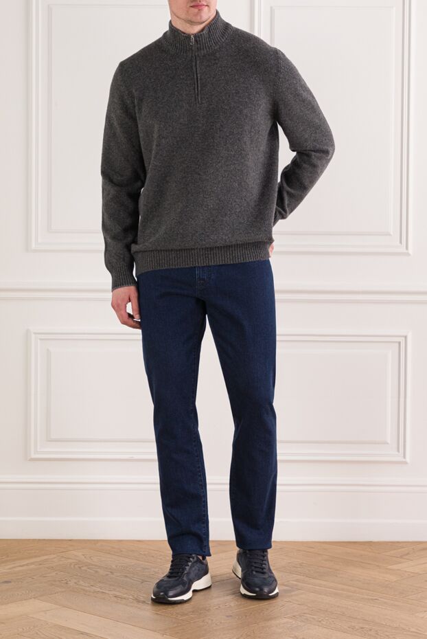 Gran Sasso men's gray zip-up turtleneck trouser 193076 - photo 2