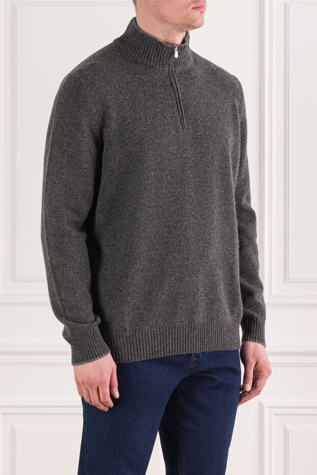Gran Sasso men's gray zip-up turtleneck trouser 193076 - photo 3