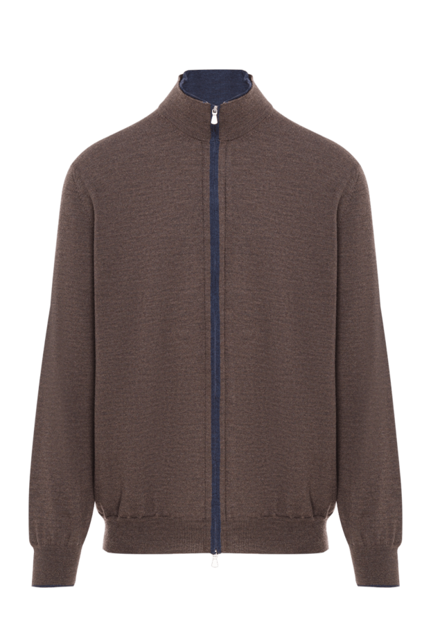 Gran Sasso brown men's wool zip-up cardigan 193077 - photo 1