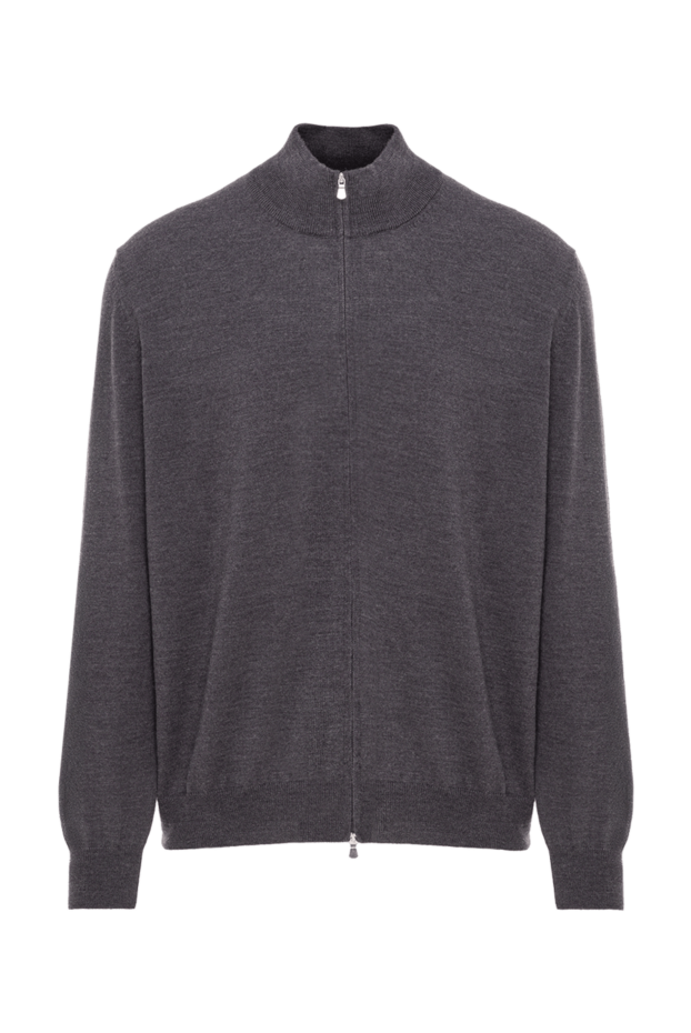 Gran Sasso high-quality grey wool zip-up cardigan 193084 - photo 1
