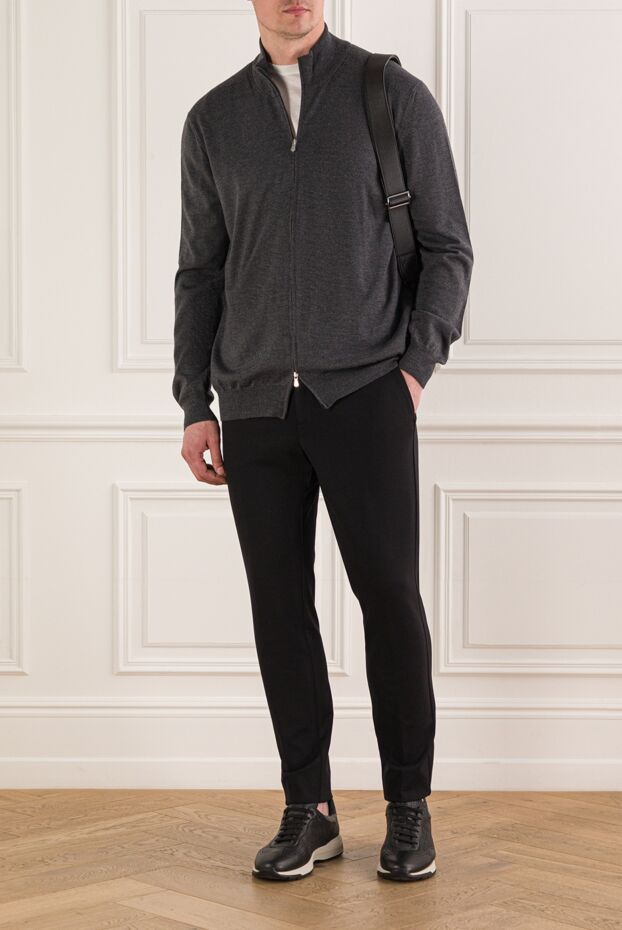 Gran Sasso high-quality grey wool zip-up cardigan 193084 - photo 2