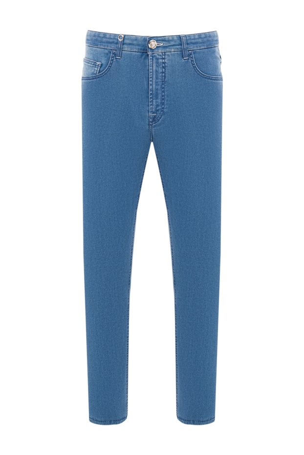 Stefano Ricci men's light blue straight-leg jeans with embroidery on the back pockets 193123 - photo 1