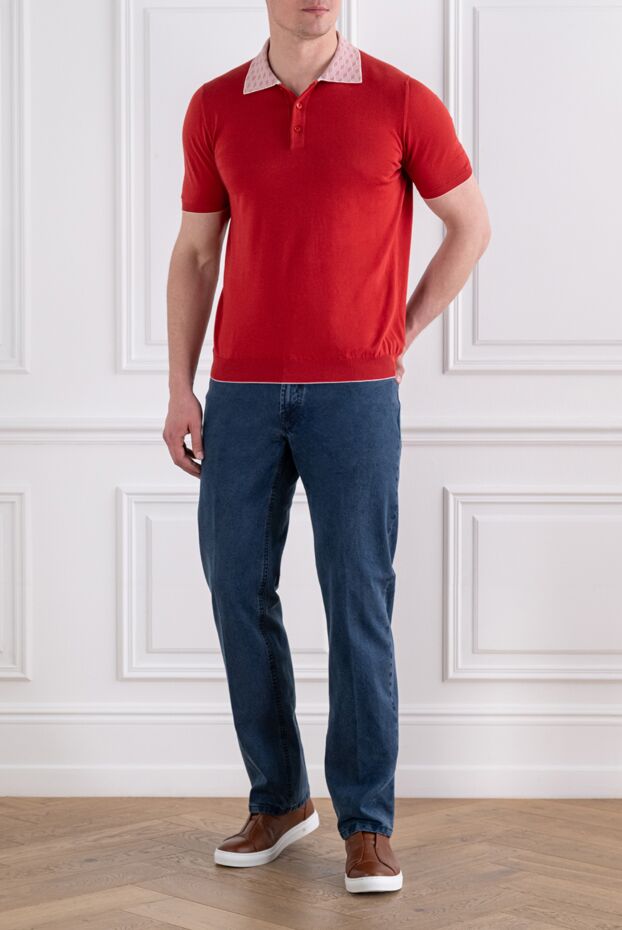 Stefano Ricci men's dark blue cotton jeans with a classic fit 193127 - photo 2